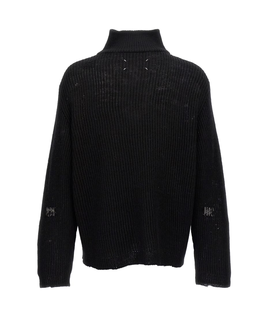 トップス 2017AW MAISON MARGIELA half zip knit M Maison Margiela Distressed Half Zip Sweater | italist, ALWAYS LIKE