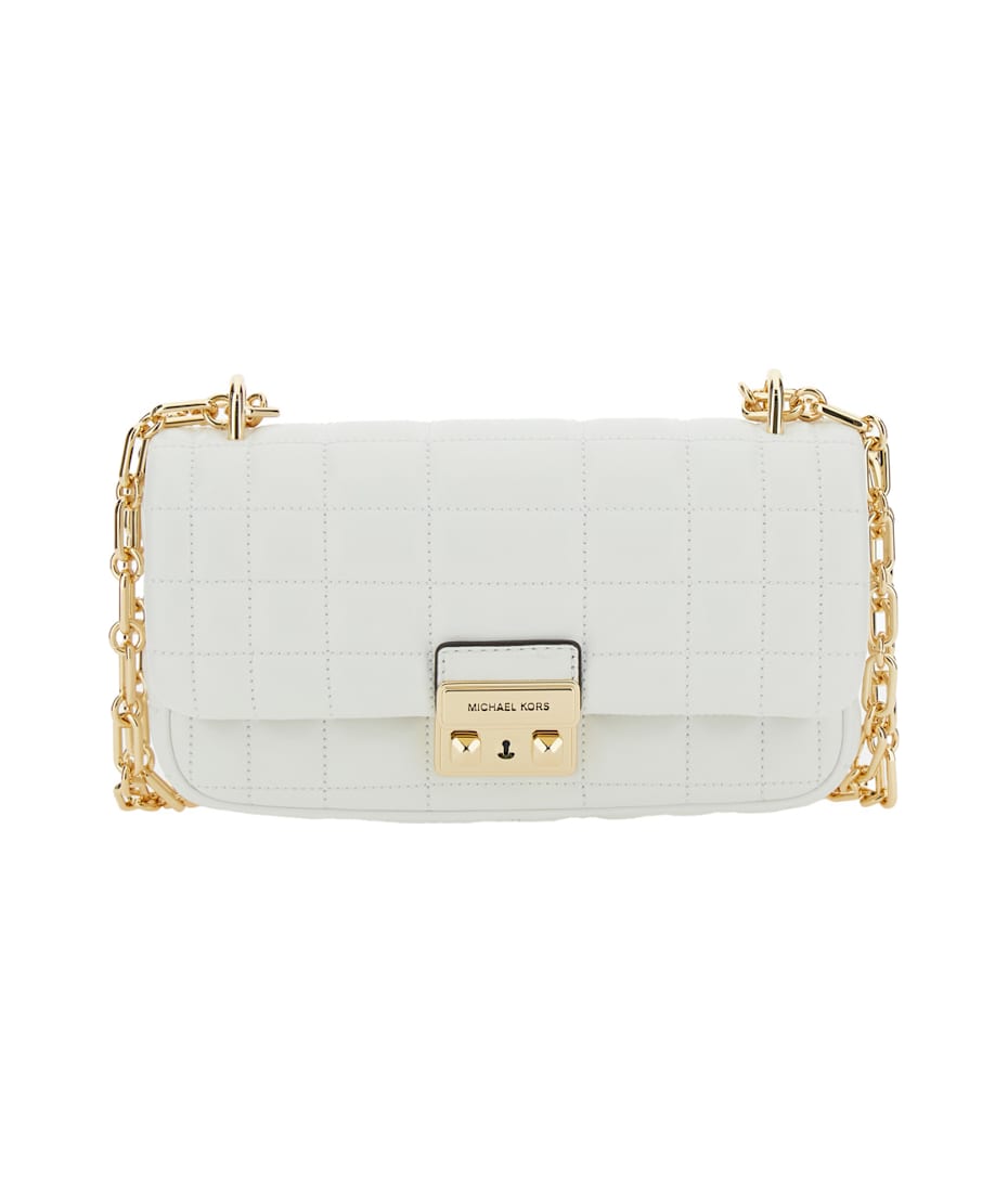 [新品未使用]MICHAEL KORS ゴールド ホワイト Tas MICHAEL KORS MK GOLD QUILTED WHITE CHAIN HOBO BAG 100