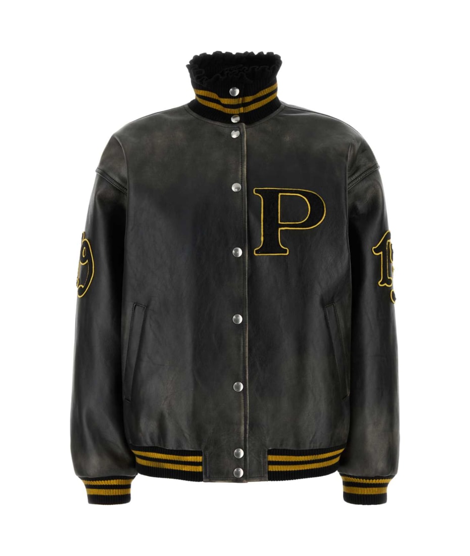 【関税&送料込】Prada Black Leather Jacket Prada Black Leather Jacket | italist
