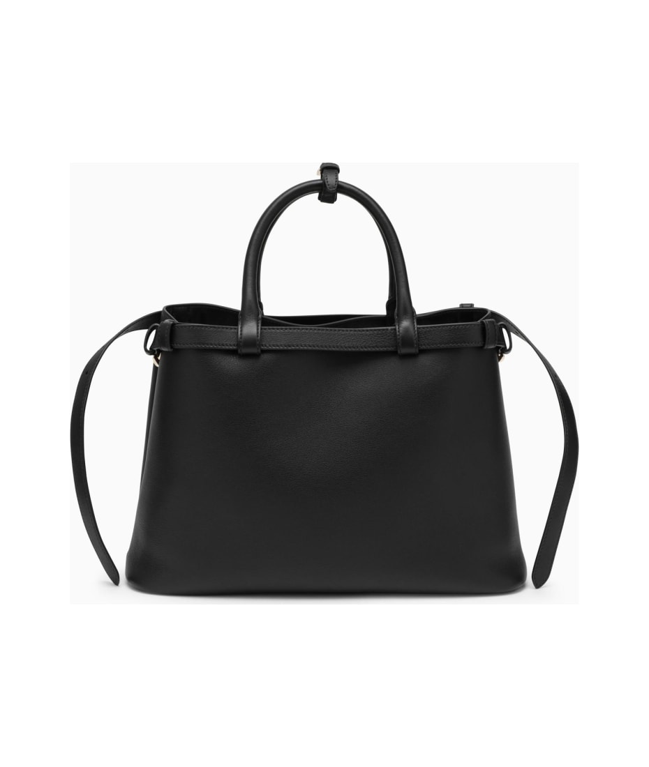 【関税&送料込】Prada Black Leather Medium Handbag Prada Black Medium Leather Handbag With Belt | italist