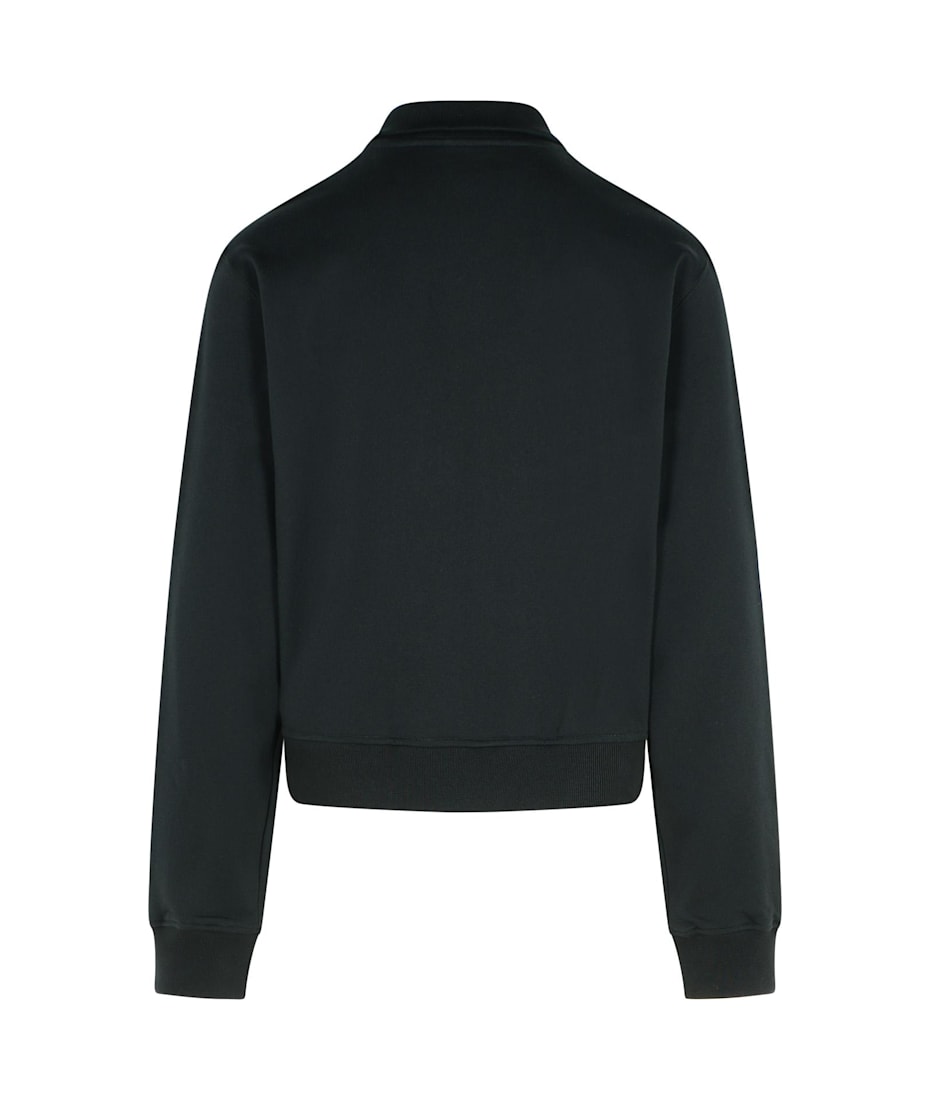 【送料&関税込】Versace Black Cotton Sweatshirt VERSACE-NWT 2023 Black Embroidered Cotton Sweatshirt, Size