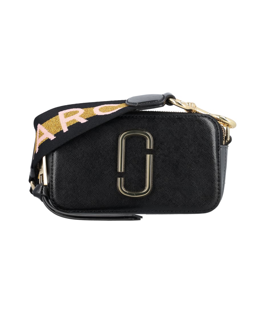 Marc Jacobs Black 'The Logo Strap Snapshot' Bag