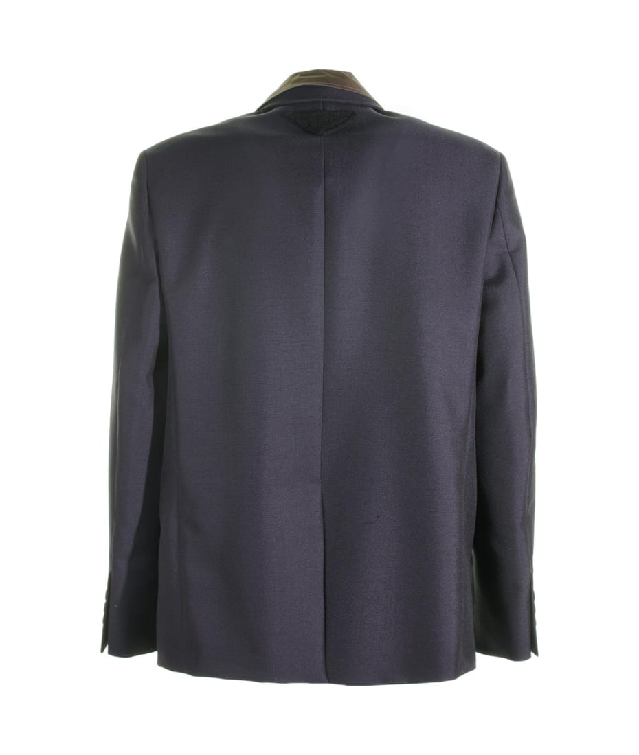 ジャケットその他 Prada Blue single-breasted wool coat Prada Single-breasted Jacket In Blue Mohair Wool | italist
