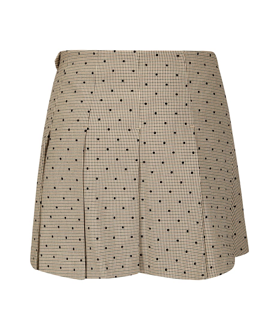 GANNI フロックチェックフリツミニスカト W0669 177 Ganni Flock Check Suiting Mini Skirt | italist