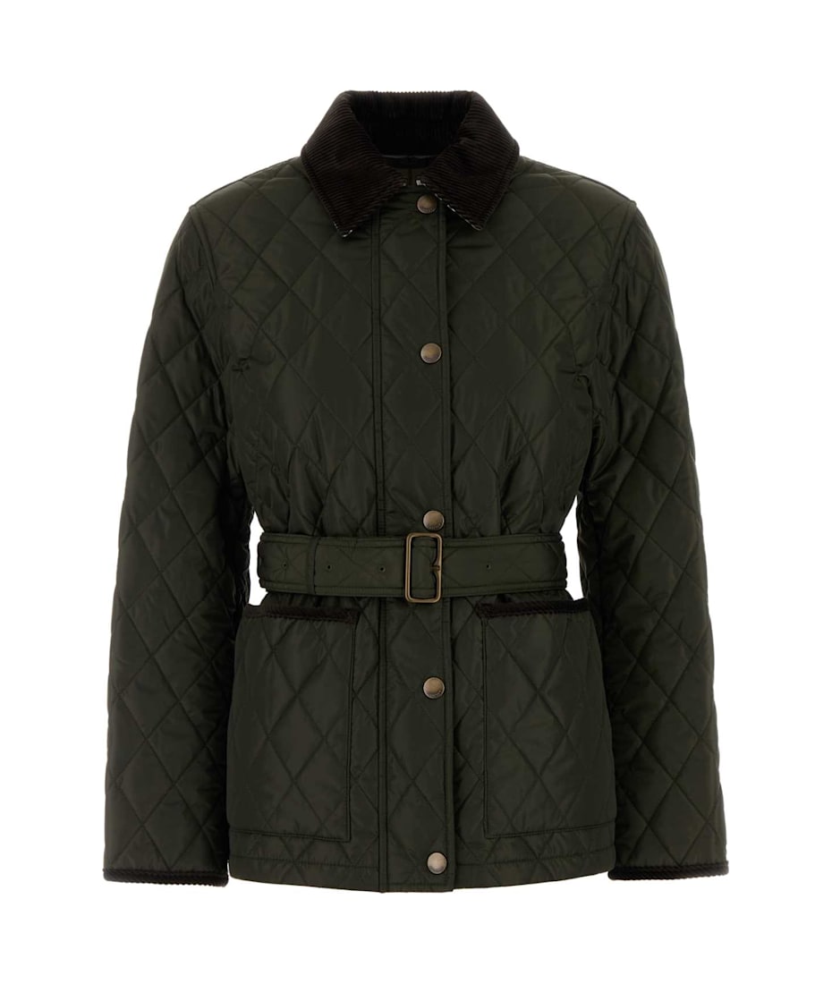 ジャケット Burberry FW25 Olive green nylon jacket (8110377 C1748) Burberry Olive Green Nylon Jacket | italist