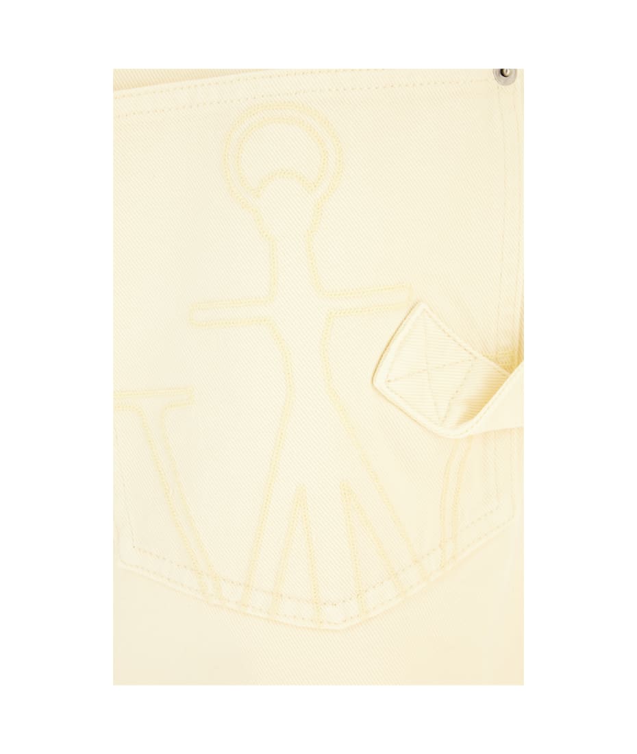 パンツ JW ANDERSON Pastel Yellow Denim Jeans Twisted low-rise wide-leg jeans in yellow - JW Anderson