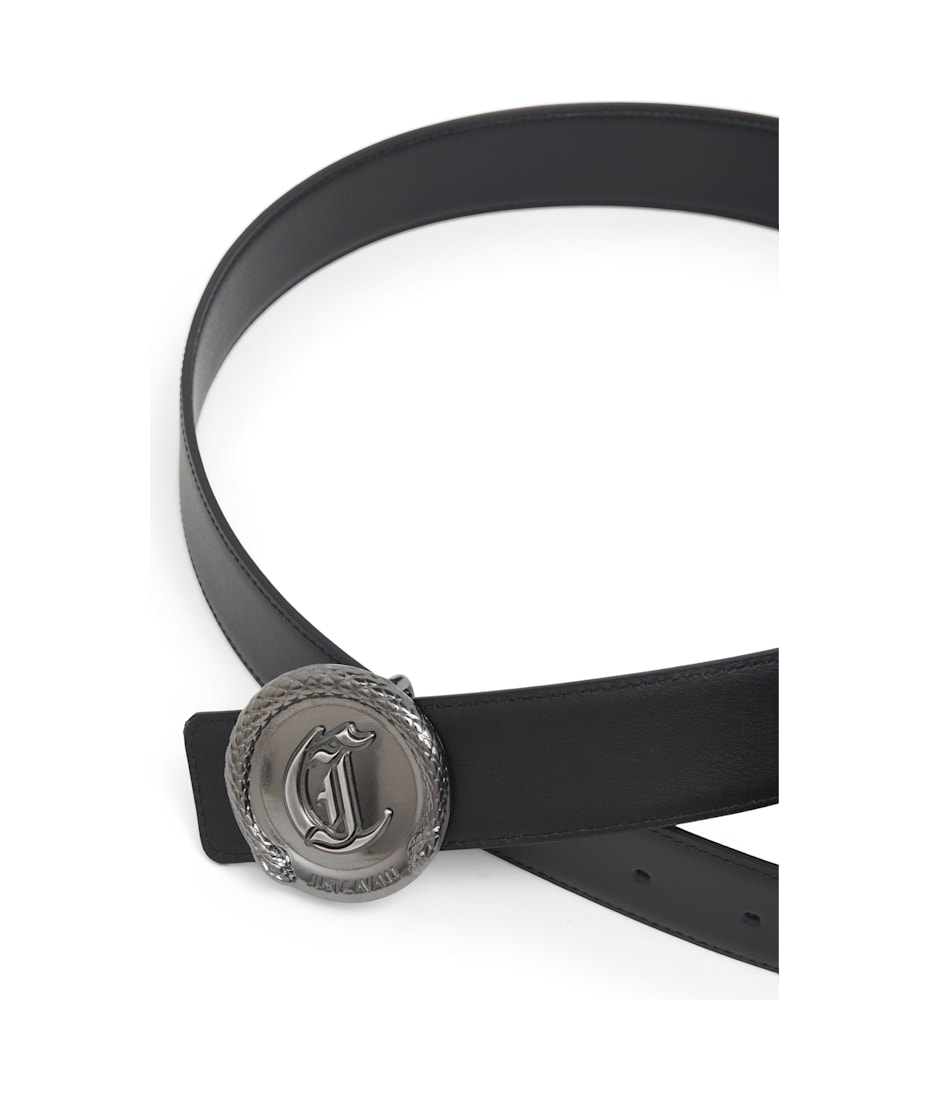 ベルト JUST CAVALLI Woman Belt Black S07TP0256PR227 900B Just Cavalli Roberto Cavalli 3D Snake Buckle Black Leather