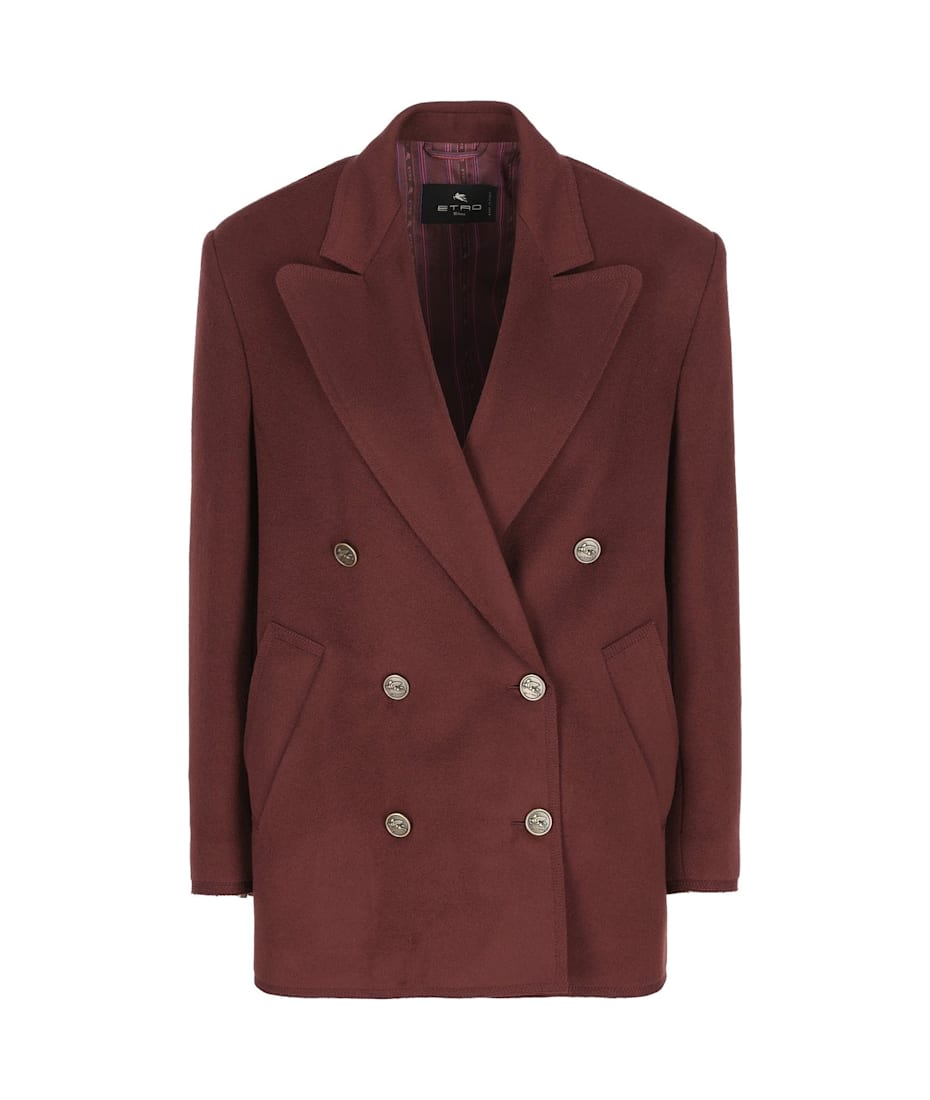 ジャケット ETRO FW24 Double-breasted blazer (WRAA005499TU2G9 M5039) ETRO Double-breasted cotton-blend velvet blazer | NET-A-PORTER