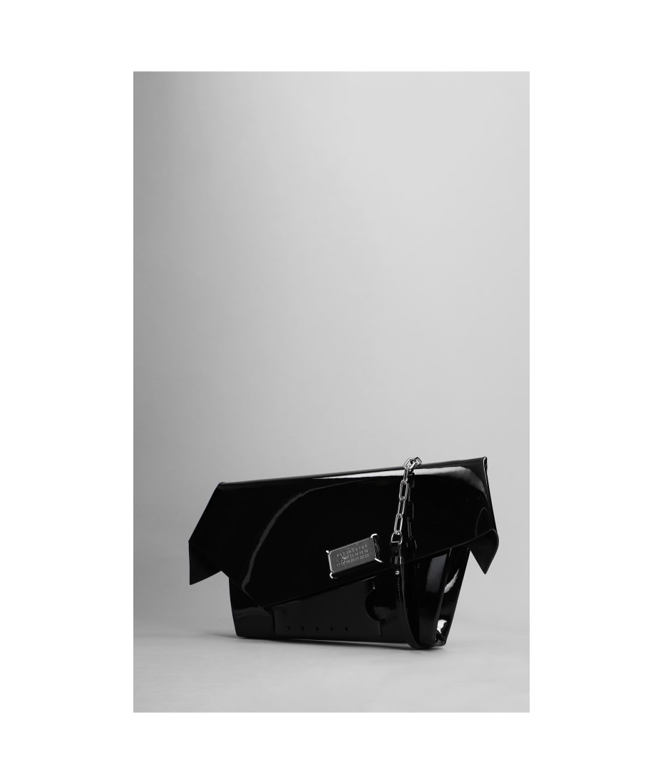 Maison Margiela Snatched Big Shoulder Bag In Black Patent Leather