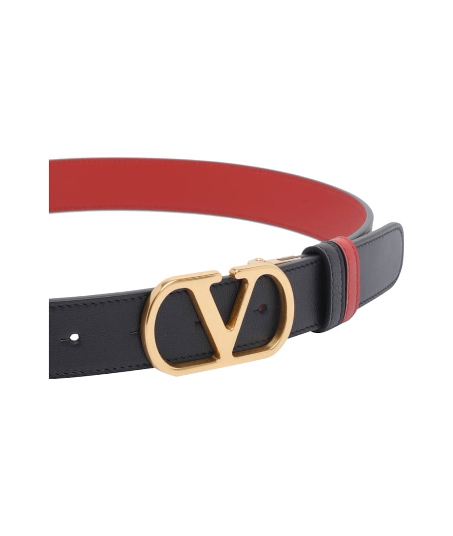 ベルト VALENTINO GARAVANI Vlogo signature reversible leather belt Reversible Vlogo Signature Belt In Glossy Calfskin 40 Mm for