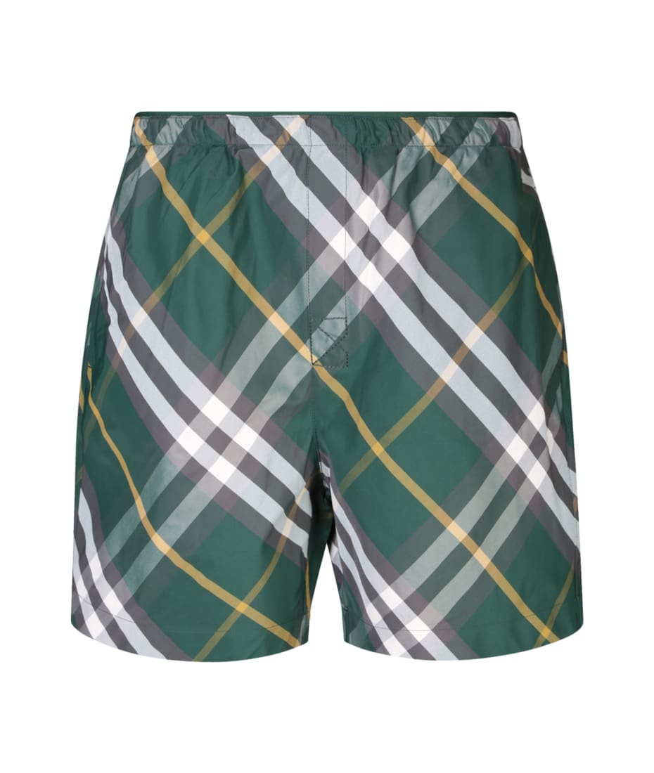 Burberry Check Motif Green Swimsuit | italist