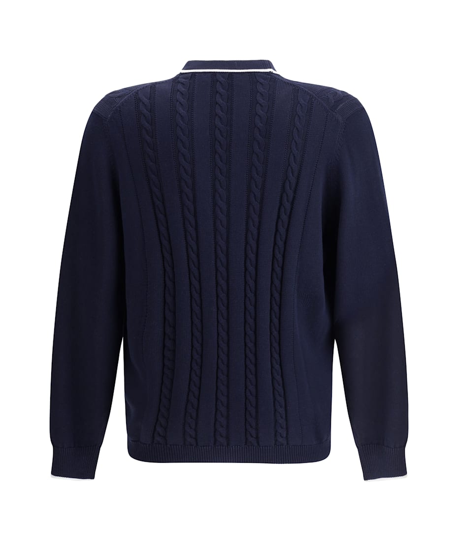 ニット・セーター BRUNELLO CUCINELLI Zip cardigan Blue MNI708616 Brunello Cucinelli - Blue Wool & Cashmere Front Zip Cardigan