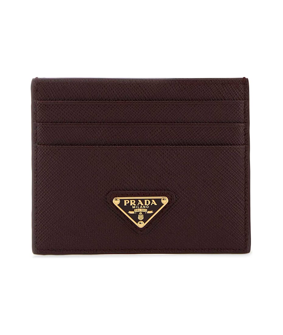 【関税&送料込】Prada Burgundy Leather Card Holder Prada Burgundy Leather Card Holder | italist