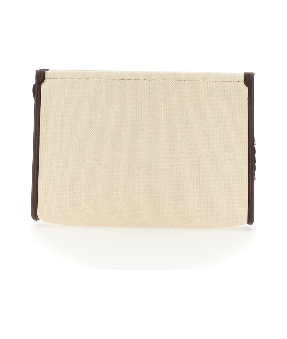 Etro Pouch Necessaire With Logo Embroidery - Bianco