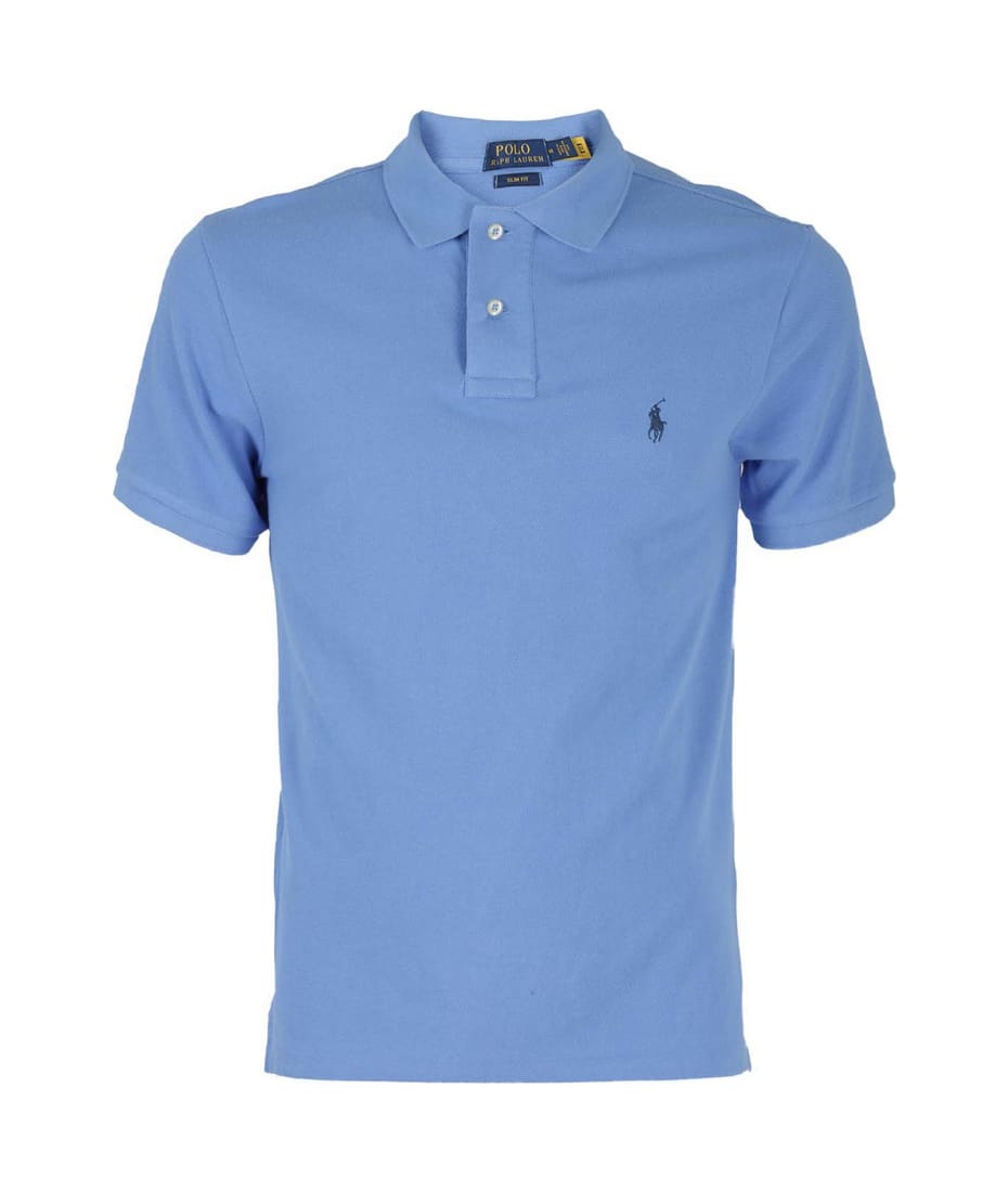 Tシャツ・カットソー Ralph Lauren Light blue piquet polo shirt (710910898 009) Polo Ralph Lauren Polo Man's Light Blue Cotton Piquet Polo