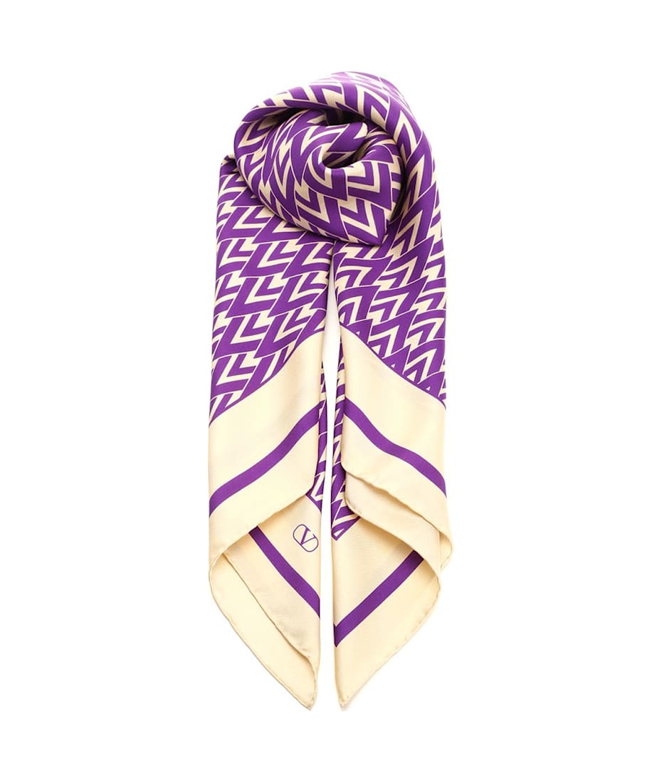 スカーフ VALENTINO Valentino Garavani 'Toute La V' scarf Valentino Garavani Embroidered Wool Toute La V Scarf