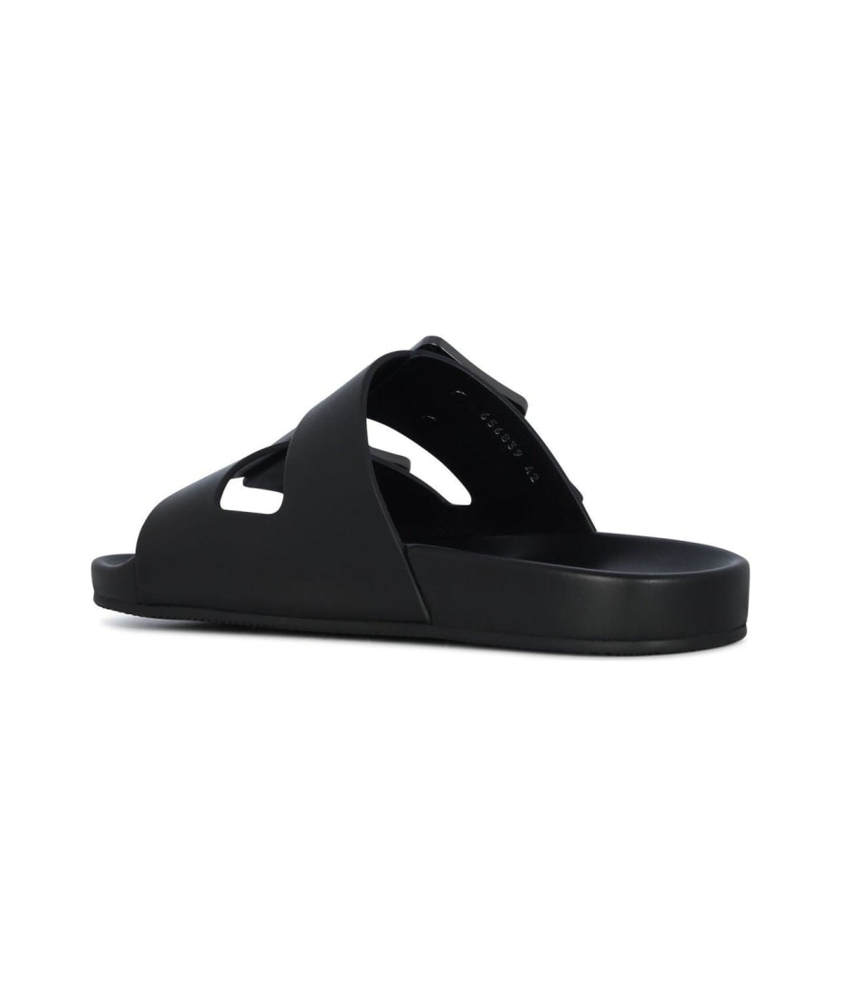 ●送料込●BALENCIAGA●Mallorca Buckled Leather Sandals Balenciaga Mallorca Sandals Black Transparent Rubber Buckle