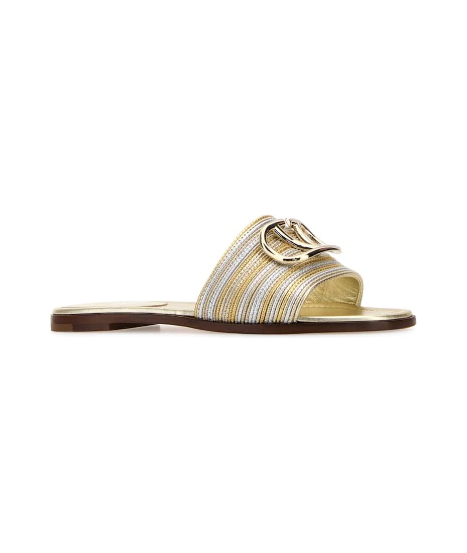 スリッポン VALENTINO TWO-TONE LEATHER VLOGO SIGNAUTRE SLIPPERS Valentino Garavani Two-tone Leather Vlogo Signautre Slippers