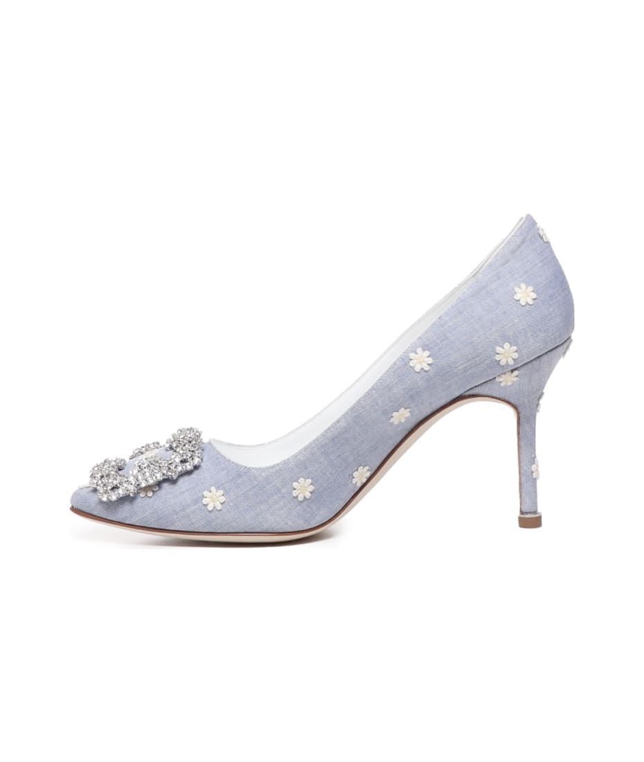 【MANOLO BLAHNIK 】★Hangisi Daisy ballerina shoes Manolo Blahnik Daisy Denim Pumps | italist