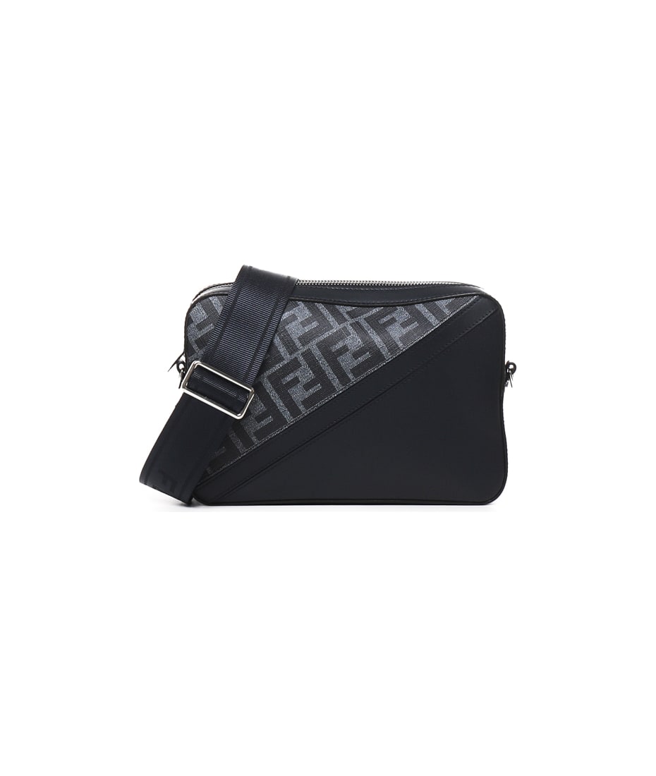 FENDI CAMERA CASE MEDIUM ブラック/グレー Fendi Diagonal Camera Case Fabric Gray | Fendi
