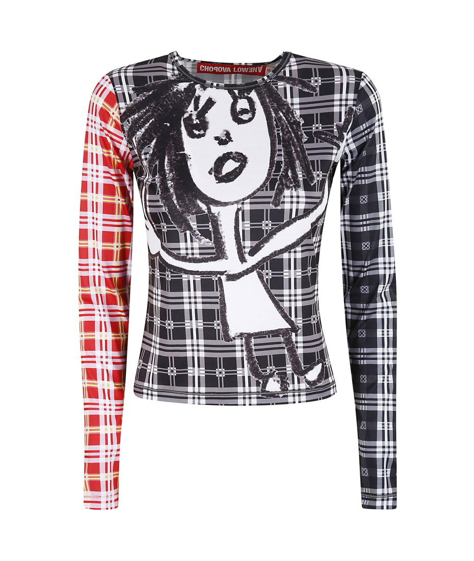 Chopova Lowena Tartan Girl Fitted Jersey Top | italist