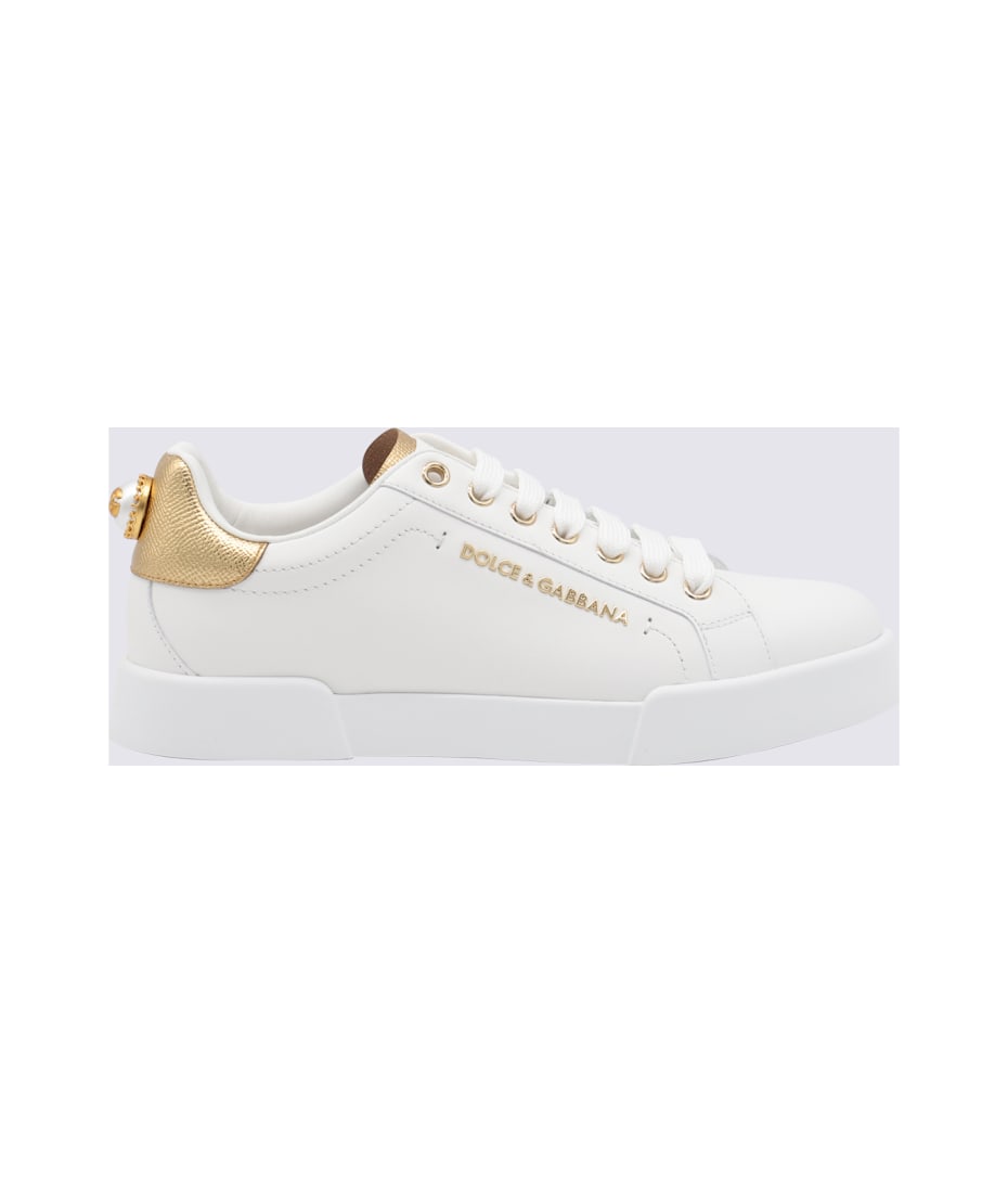 スニーカー DOLCE & GABBANA WHITE LEATHER PORTOFINO SNEAKERS Portofino leather sneakers in white - Dolce Gabbana | Mytheresa