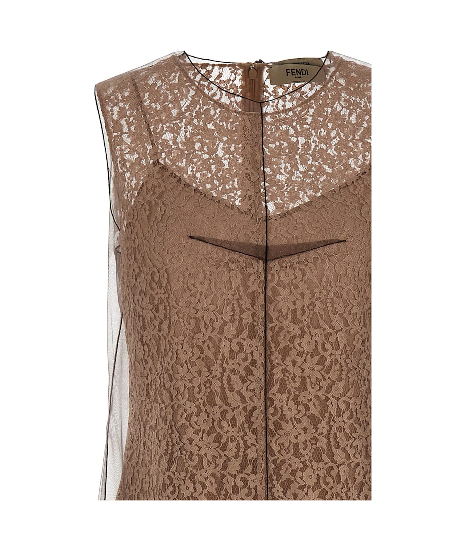 【関税込み】fendi FLORAL LACE DRESS Fendi // Black Sheer Floral Embroidered Dress – VSP Consignment