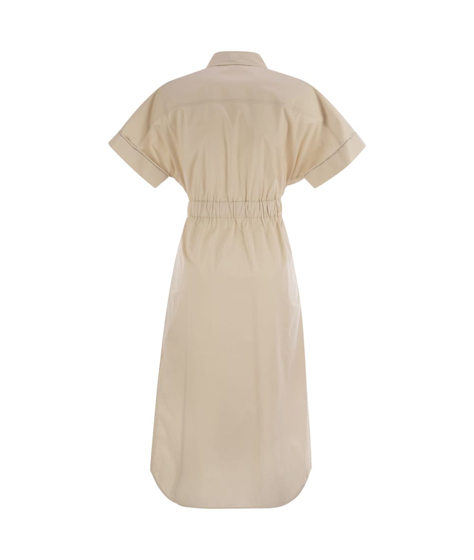 ワンピース PESERICO Light stretch cotton satin chemisier dress Peserico Light Stretch Cotton Satin Chemisier Dress