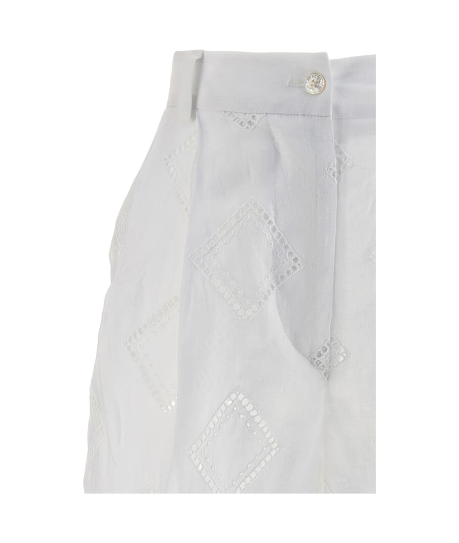 ショートパンツ Kiton Embroidered linen bermuda shorts Kiton Embroidered Linen Bermuda Shorts | italist