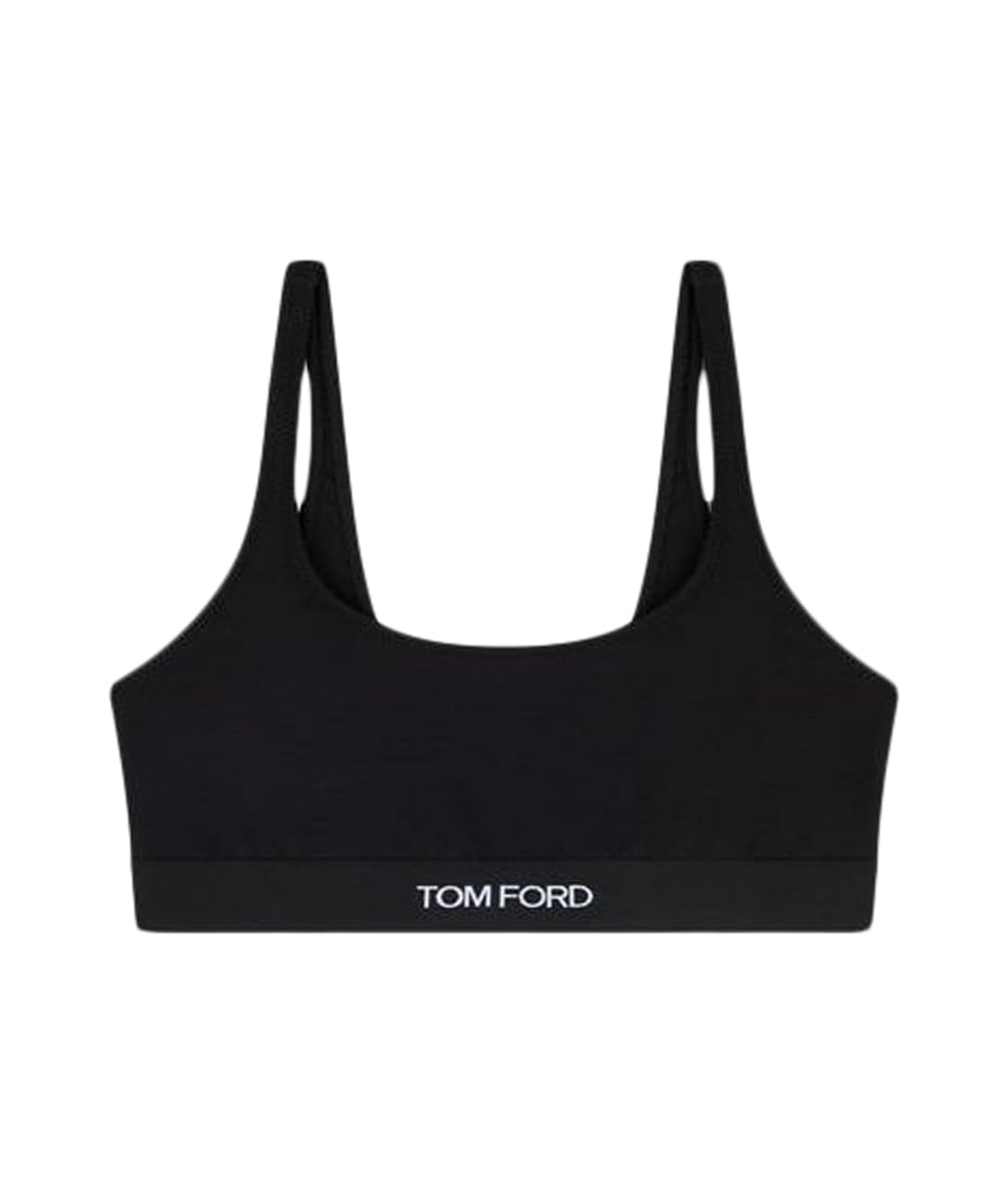 Shop Tom Ford Black Modal Signature Logo Bralette