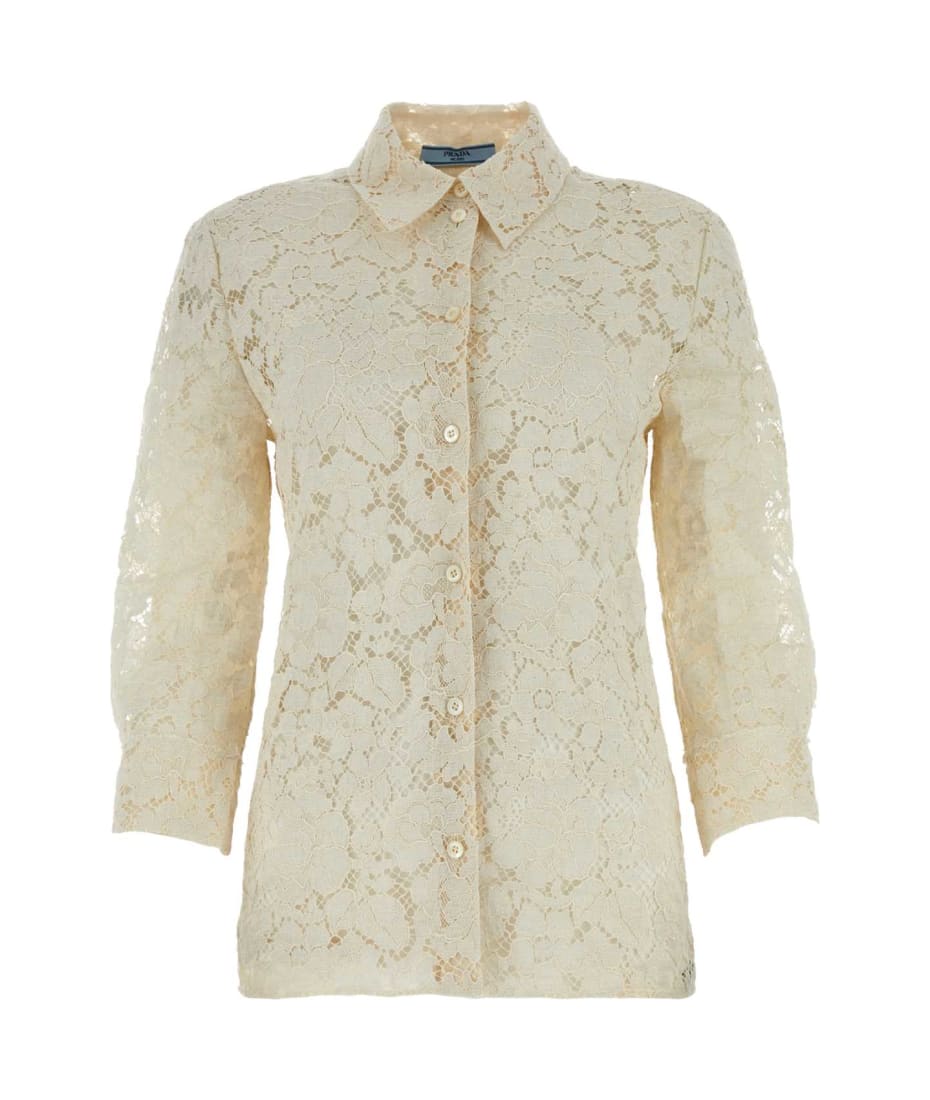 Prada Ivory Lace Shirt - NATURALE