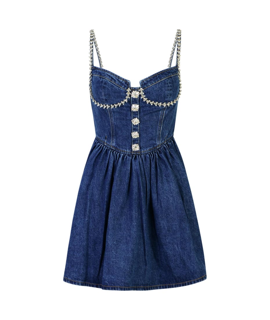 self-portrait Blue Cotton Dress | italist