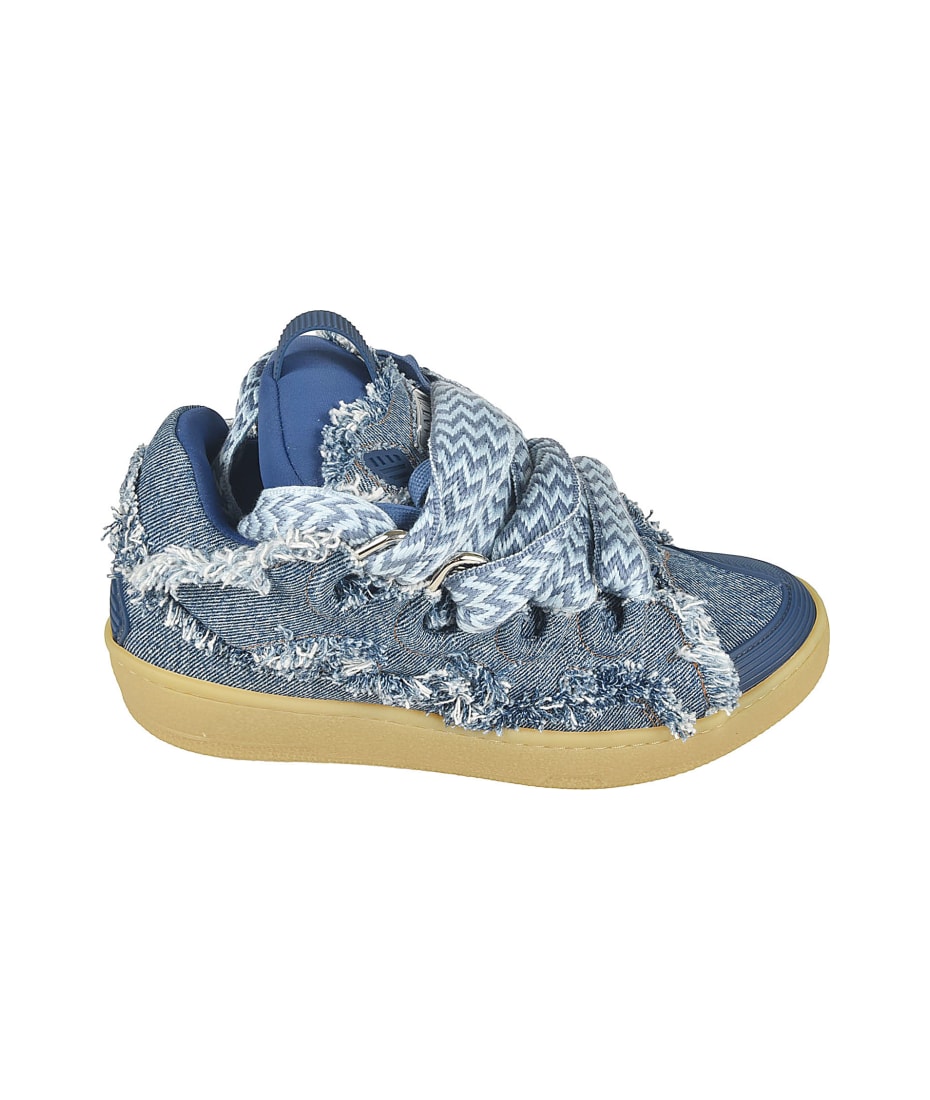 LANVIN 長方形フレムメカネ LNV2103 047 Lanvin Frayed Denim Curb Sneakers | italist