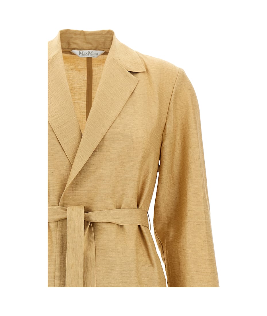 Max Mara Linen And Silk Canvas Overcoat | italist