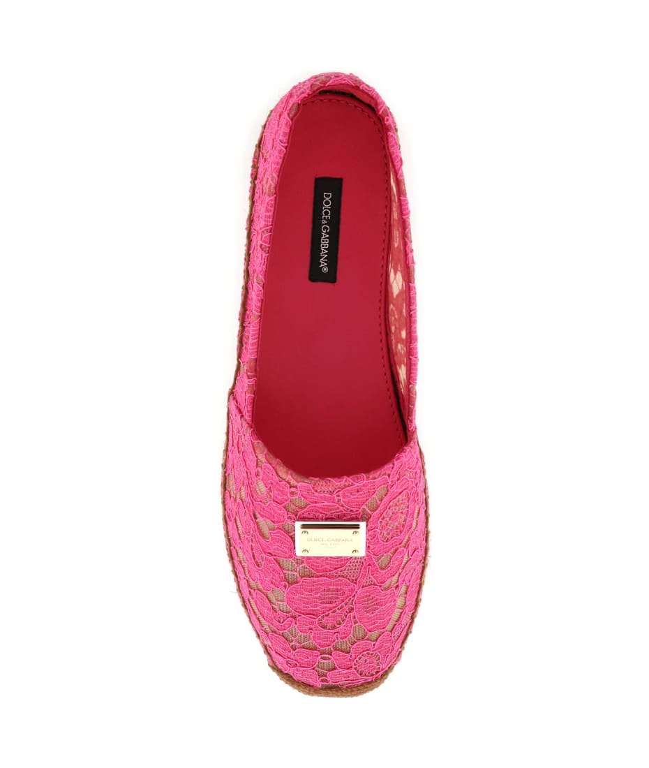 【送料&関税込】Dolce & Gabbana Lace Logo Plaque Espadri Dolce & Gabbana Lace Logo Plaque Espadrillas | italist