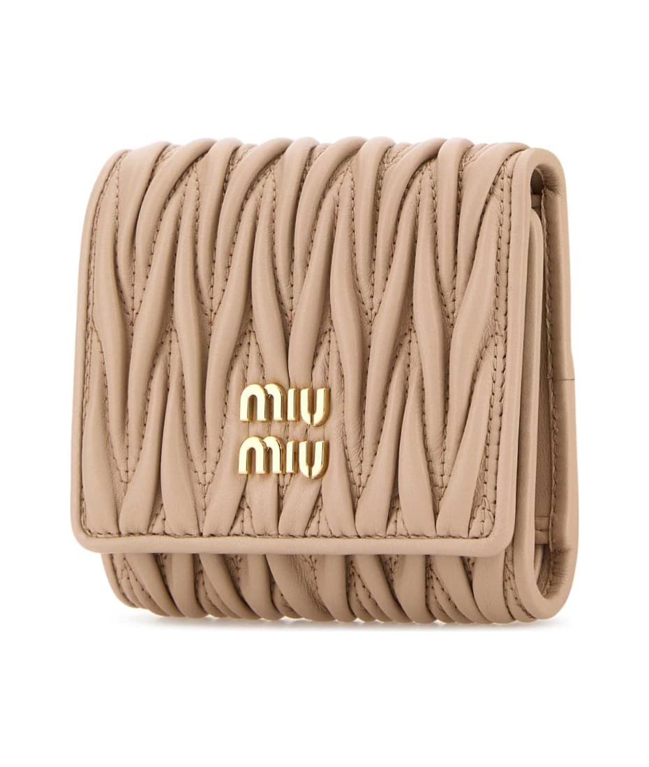 Miu Miu Powder Pink Nappa Leather Wallet | italist
