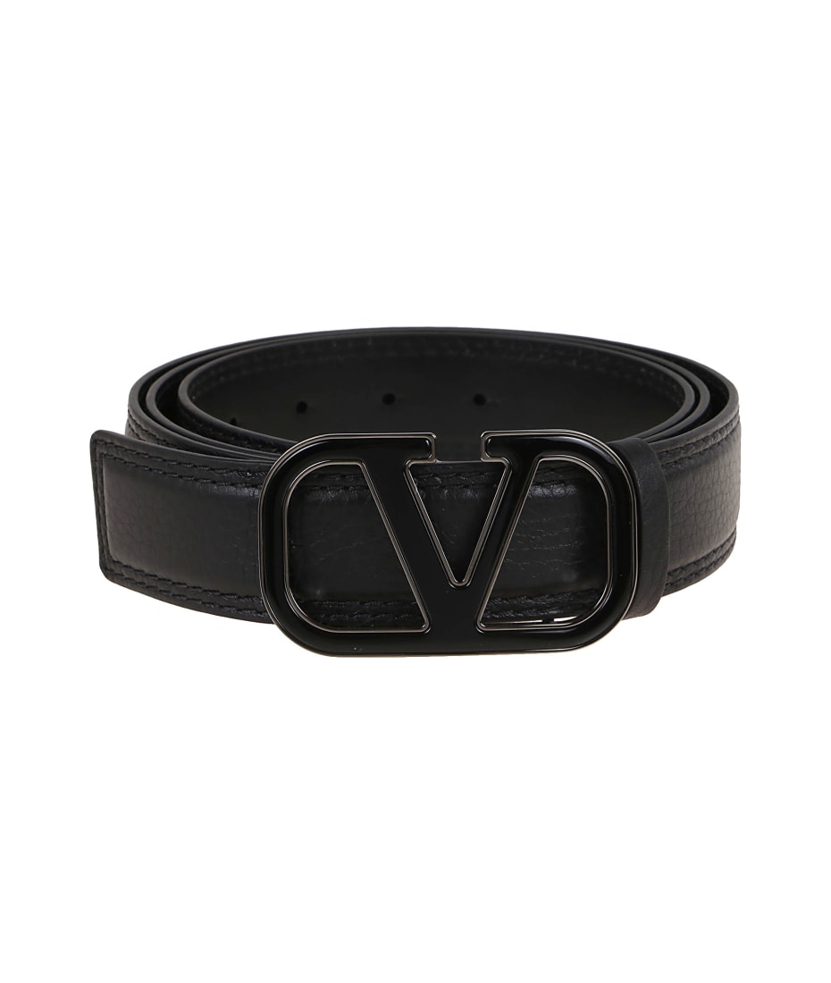 Valentino Garavani Vlogo Buckle Belt - Black
