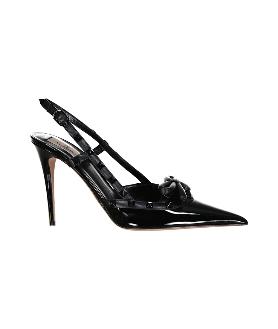 パンプス Valentino Garavani Rockstud Leather Decollete Slingback Valentino Garavani Rockstud Bow Slingback Patent Leather