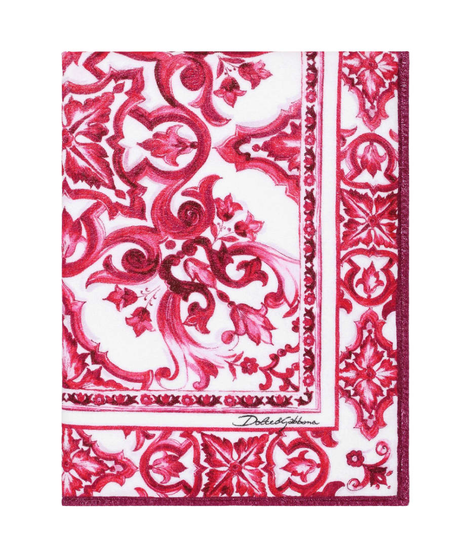 Dolce & Gabbana Towel Beach With Fuchsia Majolica Print - Pink