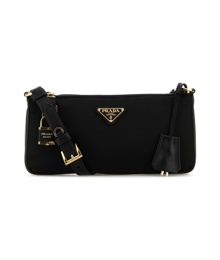 【関税&送料込】Prada Black Re-Nylon Large Crossbody Bag Prada Re-Edtion Nylon Quilted Black Triangle Logo Crossbody