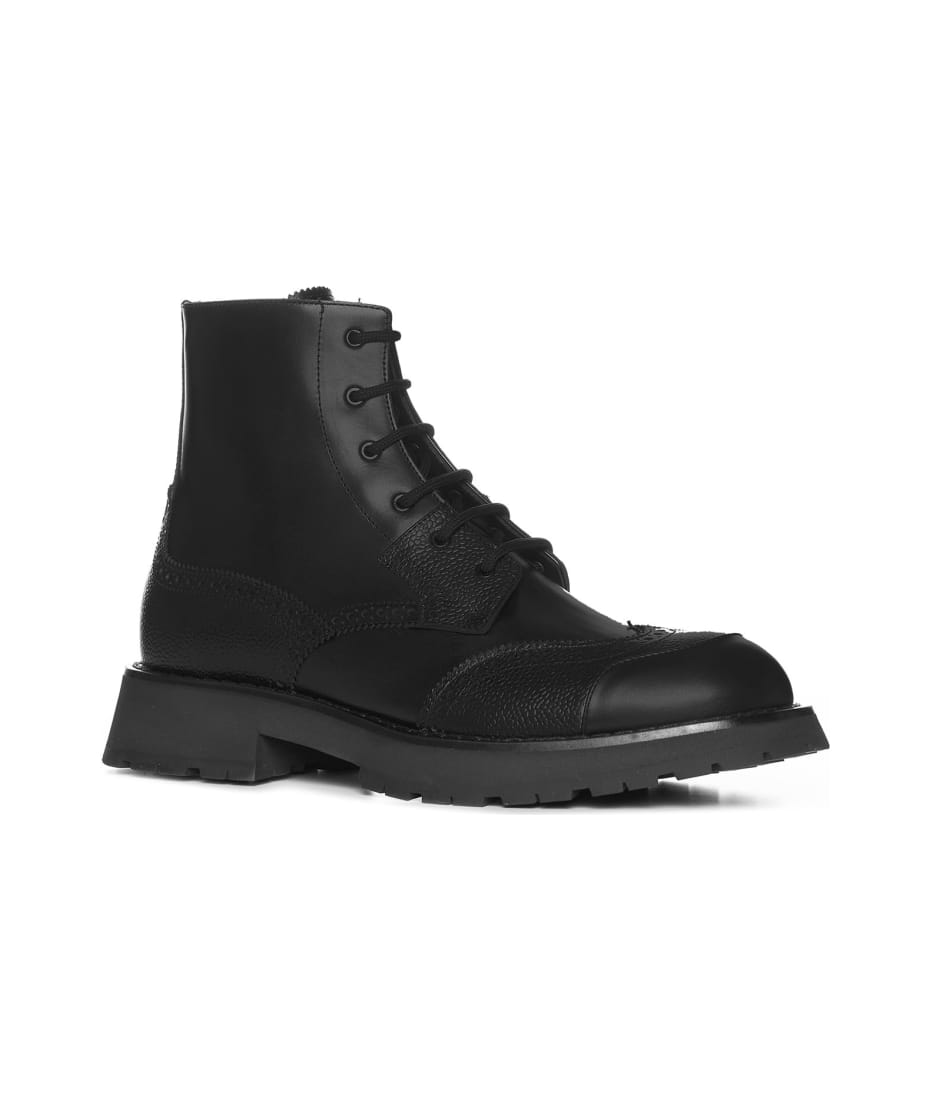 【送料&関税込】Alexander McQueen Black Leather Ankle Boots Alexander McQueen Ankle Boots Women Leather Black | B-Exit