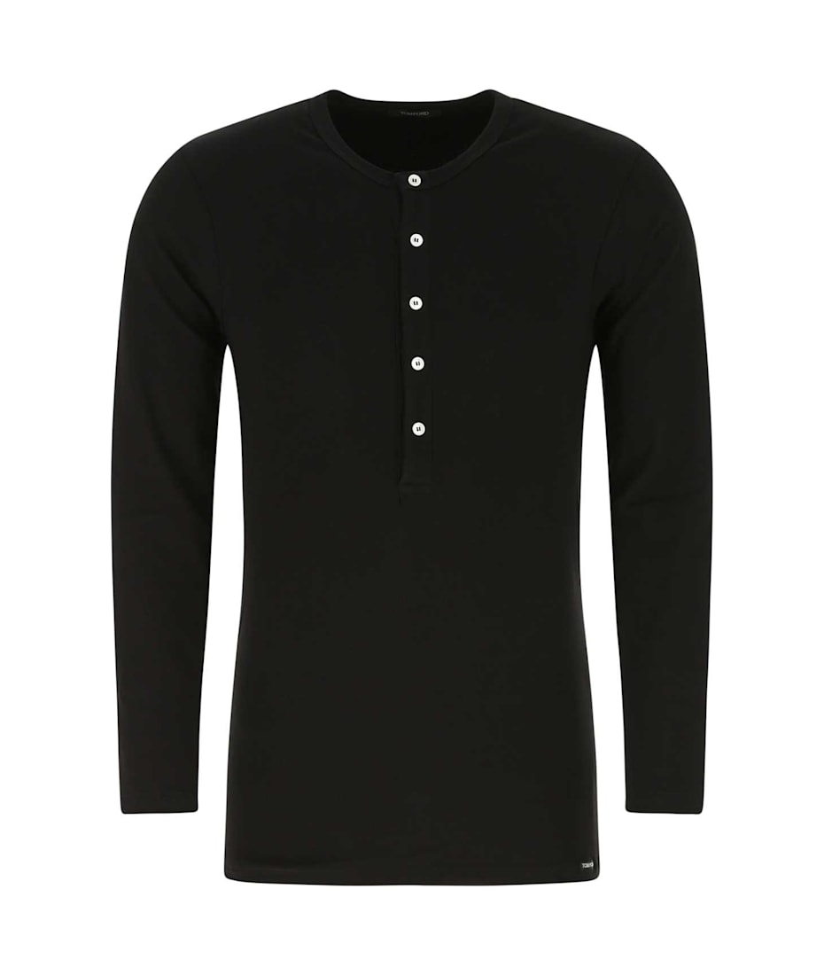 Tシャツ・カットソー TOM FORD BLACK STRETCH COTTON T-SHIRT Stretch-cotton V-neck T-shirt in black - Tom Ford | Mytheresa