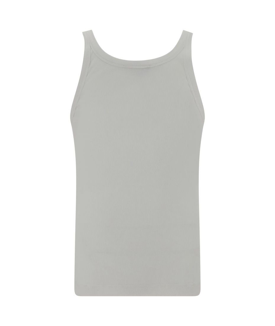 D&G タンクトップ Fine-rib tank top with crystal DG logo in White for Women