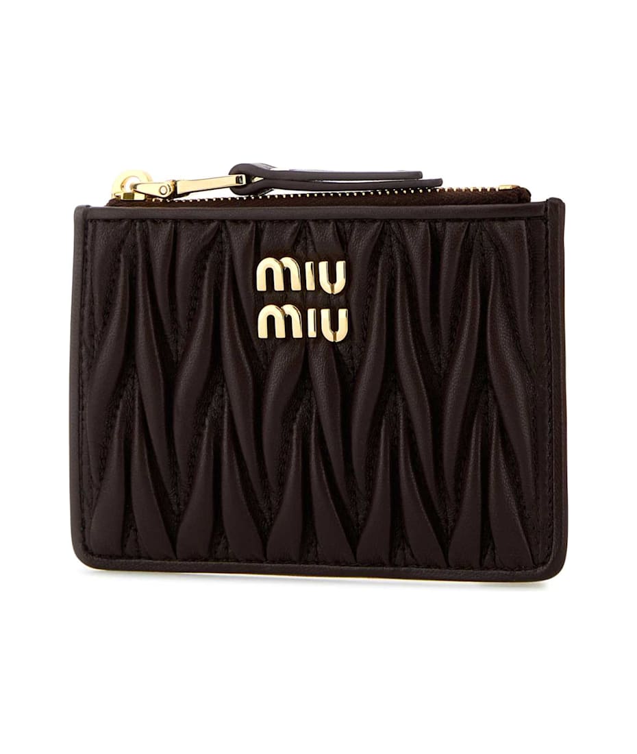 Miu Miu Brown Nappa Leather Card Holder | italist