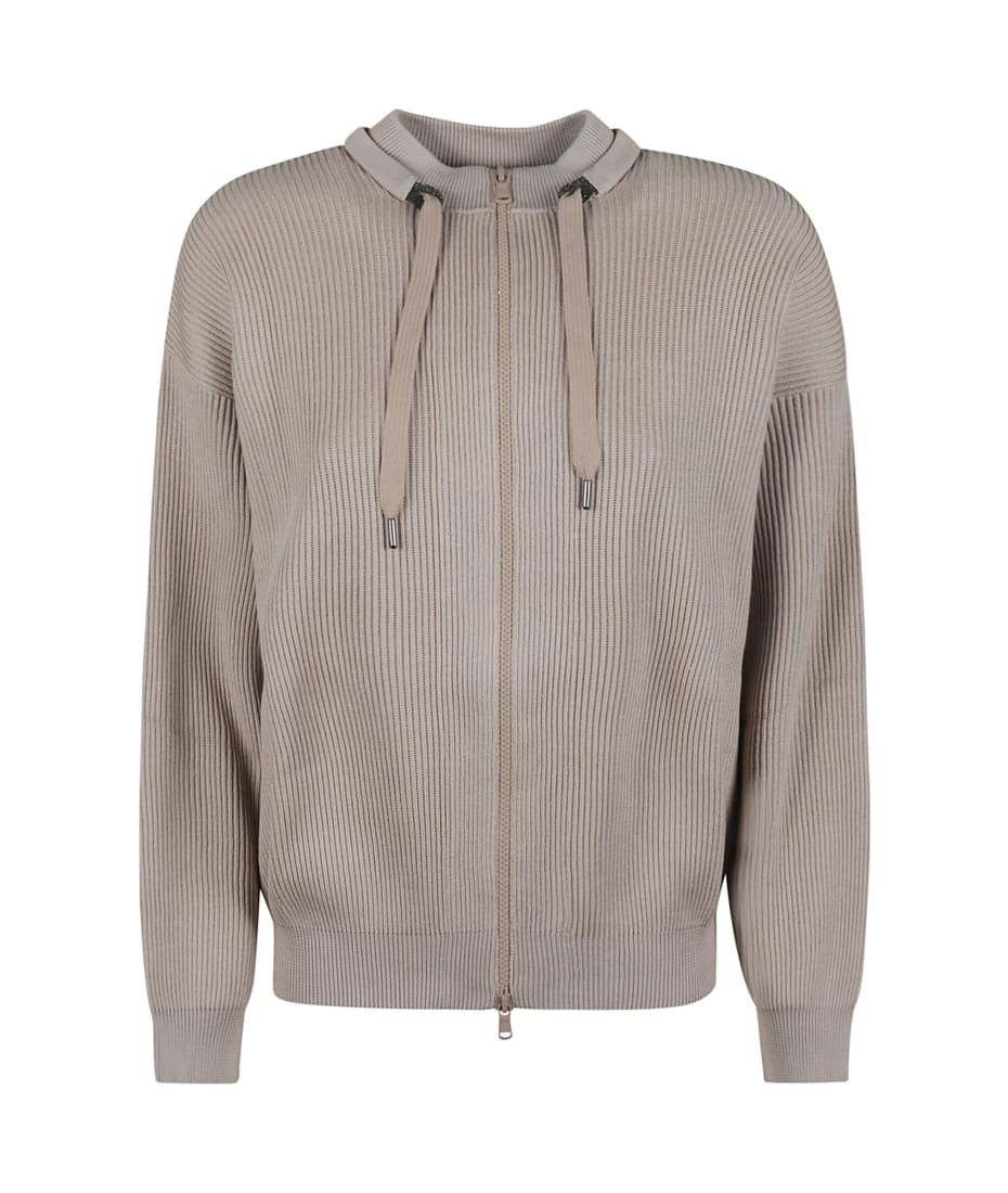 【送料&関税込】Brunello Cucinelli Half English Rib Full Zip Brunello Cucinelli Half English Rib Full Zip Crew Neck