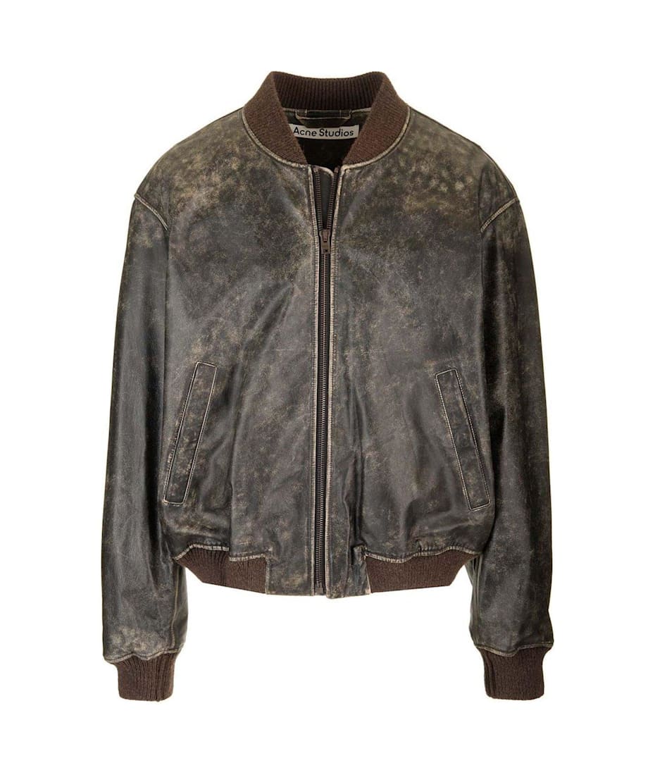 Logo embossed bomber jacket best sale