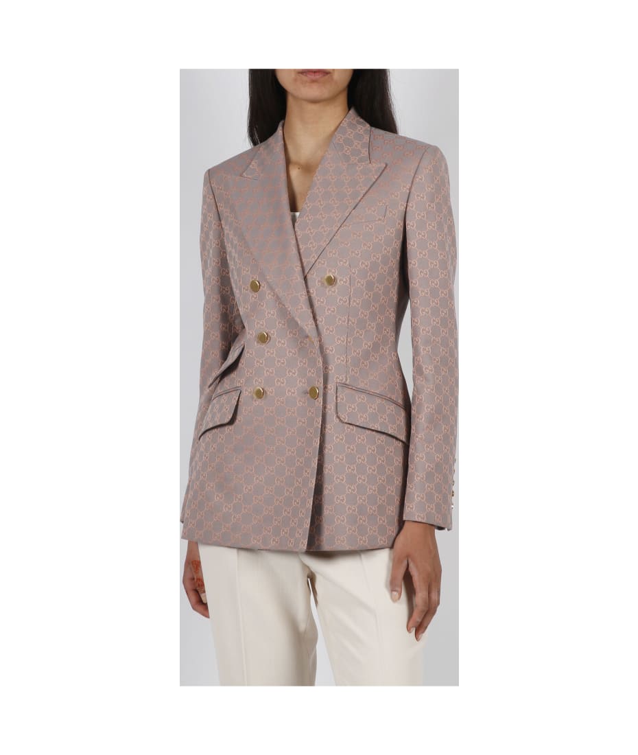 Gucci GG Cotton Double-Breasted Blazer