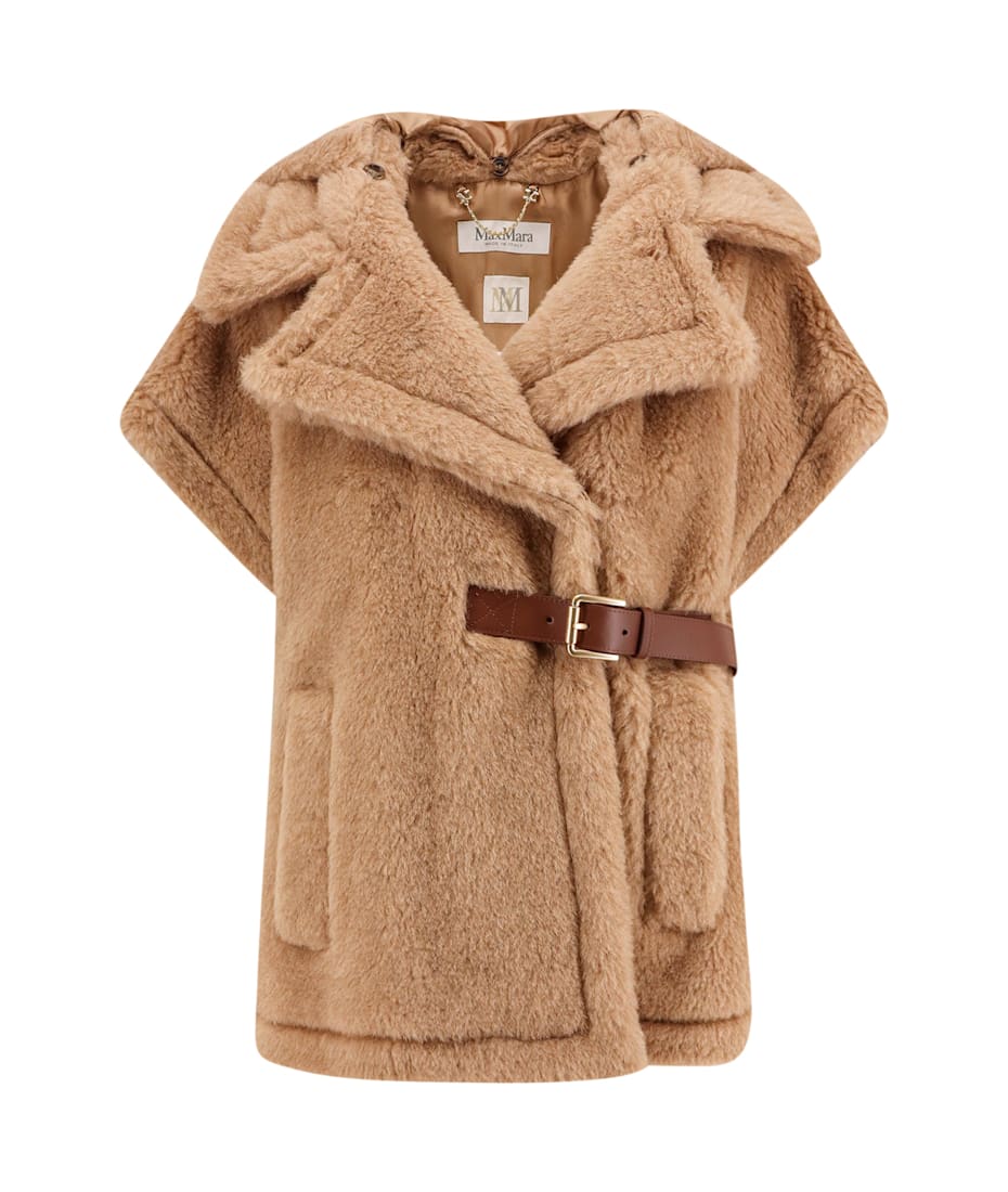 ジャケット MAX MARA Lanos 04 alpava and cashmere cape with belt Max Mara Lanos 04 Alpava And Cashmere Cape With Belt