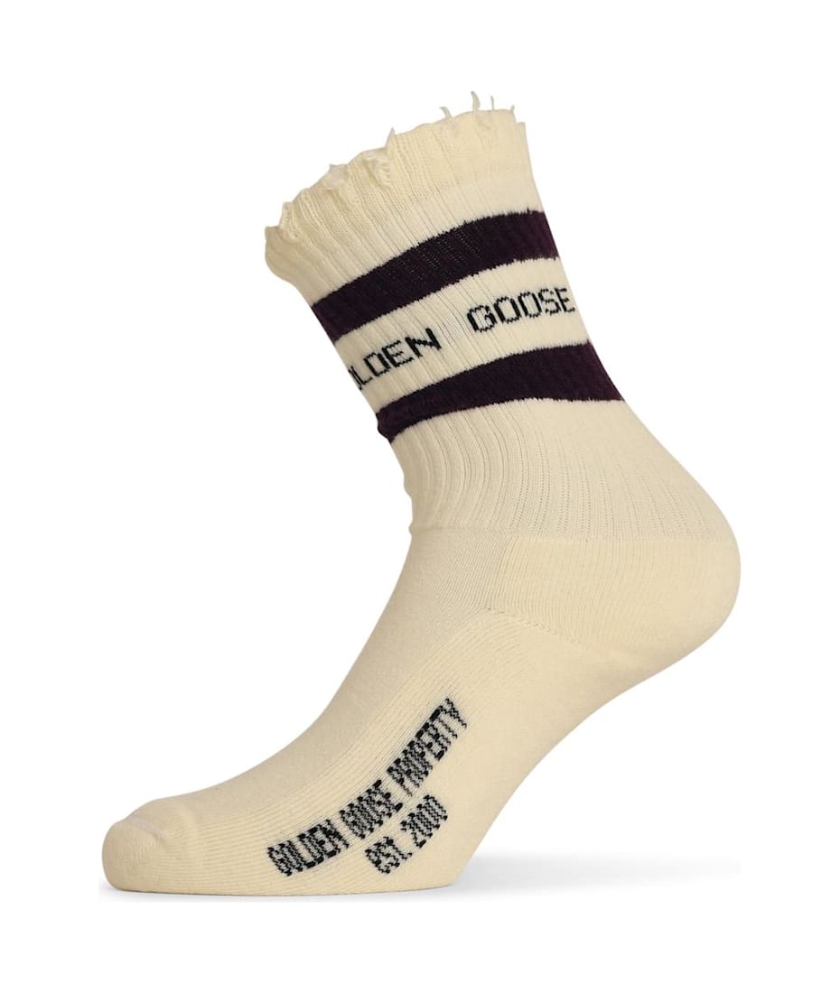 Golden Goose White Cotton Socks italist
