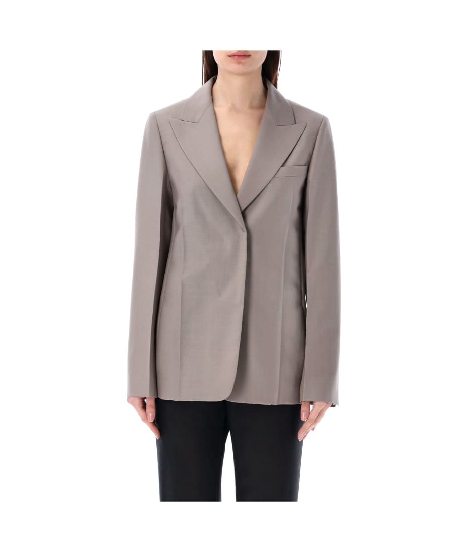 ジャケット FENDI SS24 Dove grey mohair blend blazer (FJ7492S9A F0U6W) Fendi Deconstructed Tailored Jacket | italist